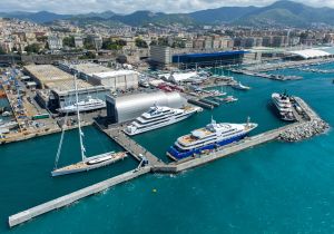 Aerial photo of Amico & Co shipyard, Genoa